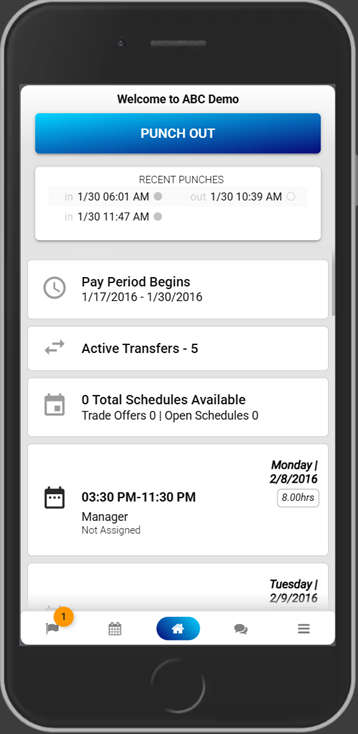 Mobile ESS app on a smartphone